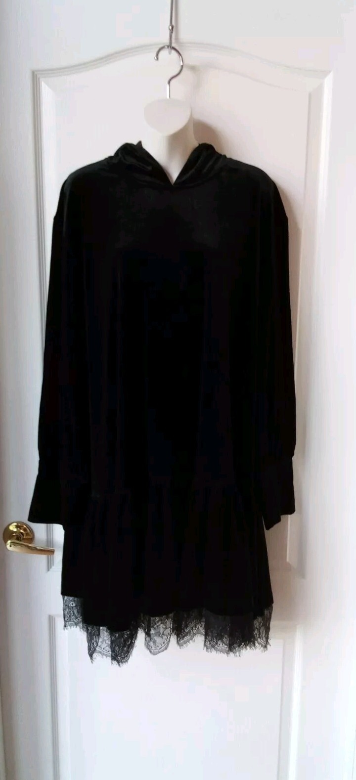 Black Milk Hooded Velor Black Long Sleeve Dress Women’s Size XL NEW WITH TAGS!!
