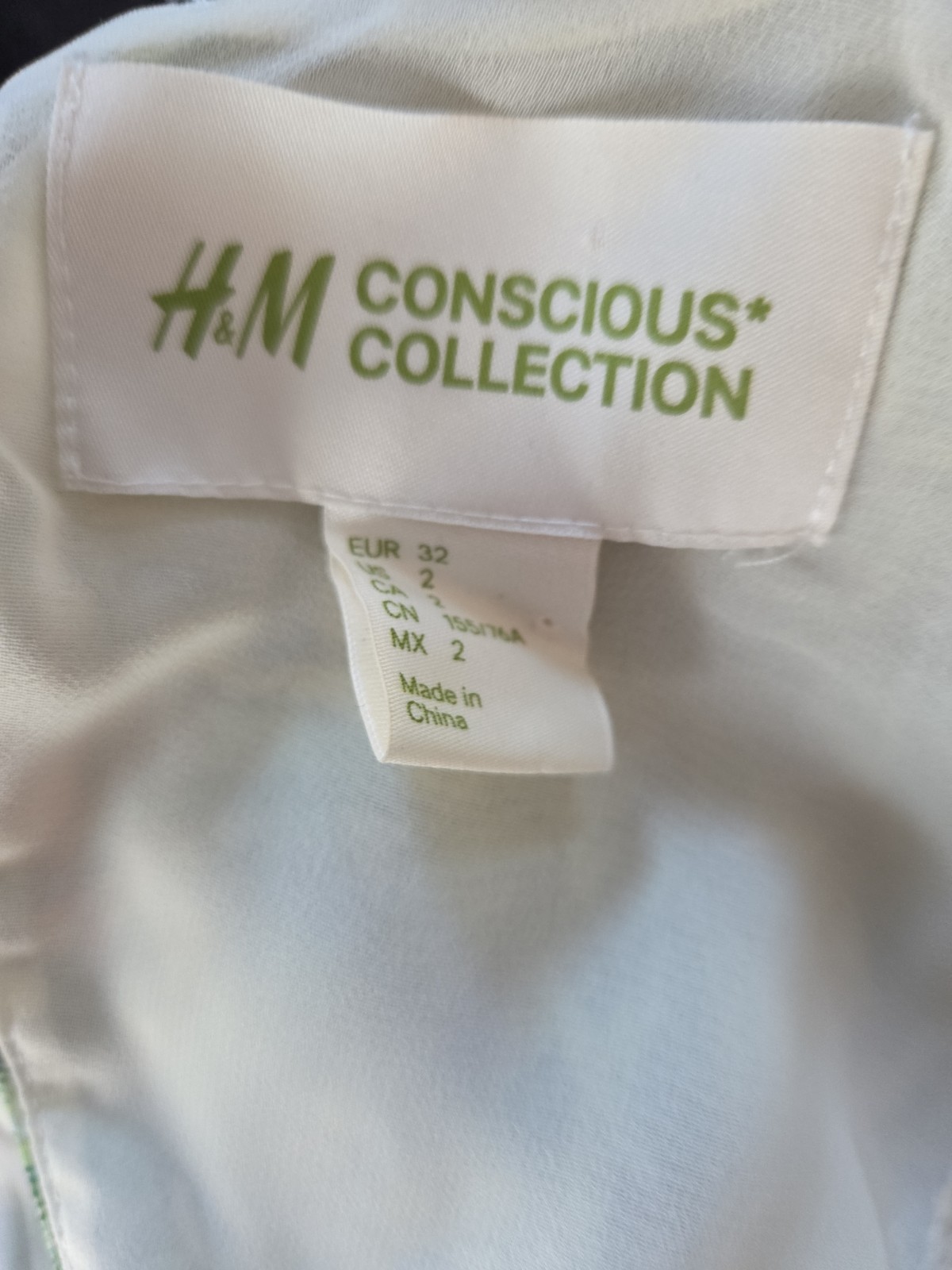 H&M Conscious Collection Tropical Dress, Size 2, Open Tie Neck Back, Lovely