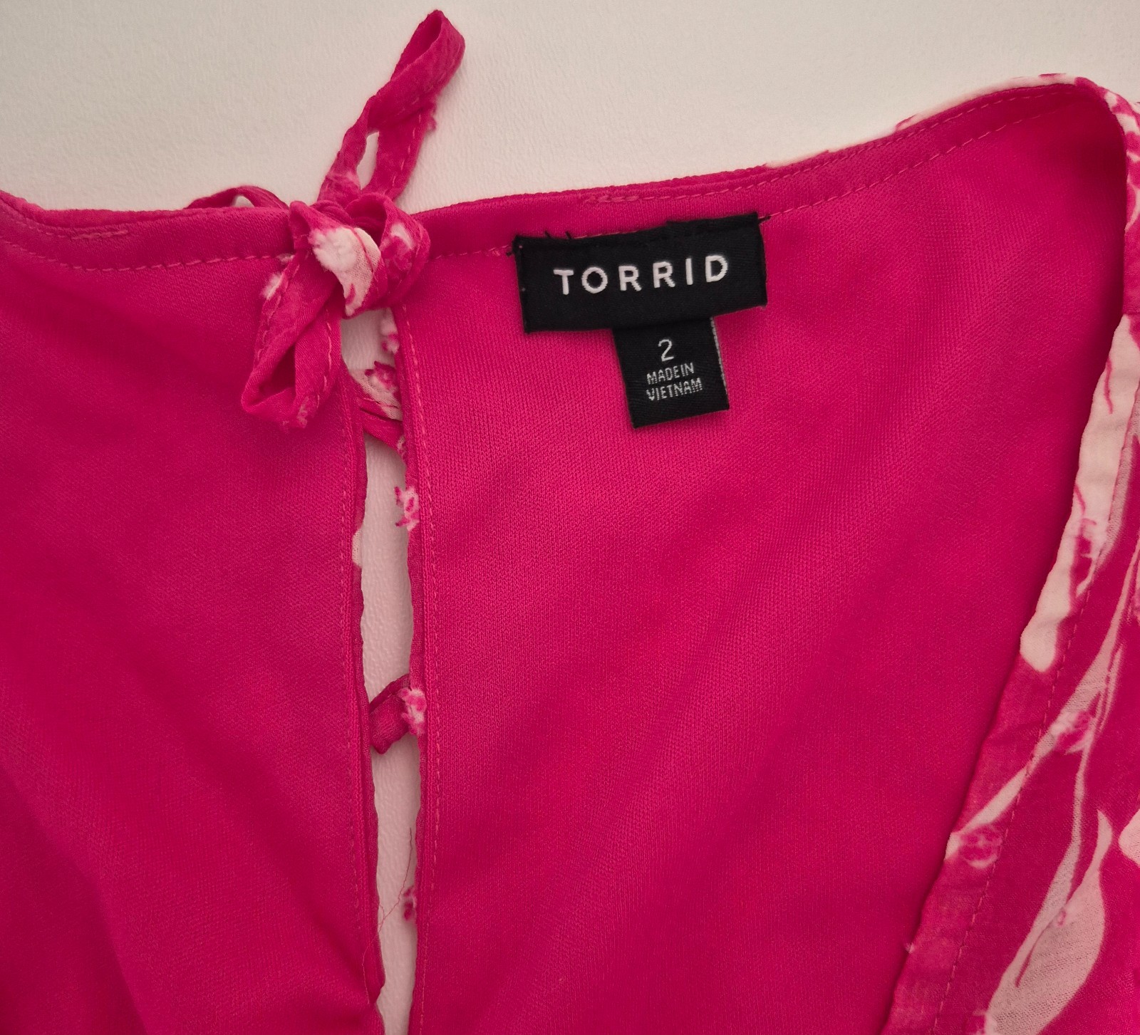 Torrid Pink Floral Mini Clip Dot Voluminous Babydoll Dress Plus Size 2 2X