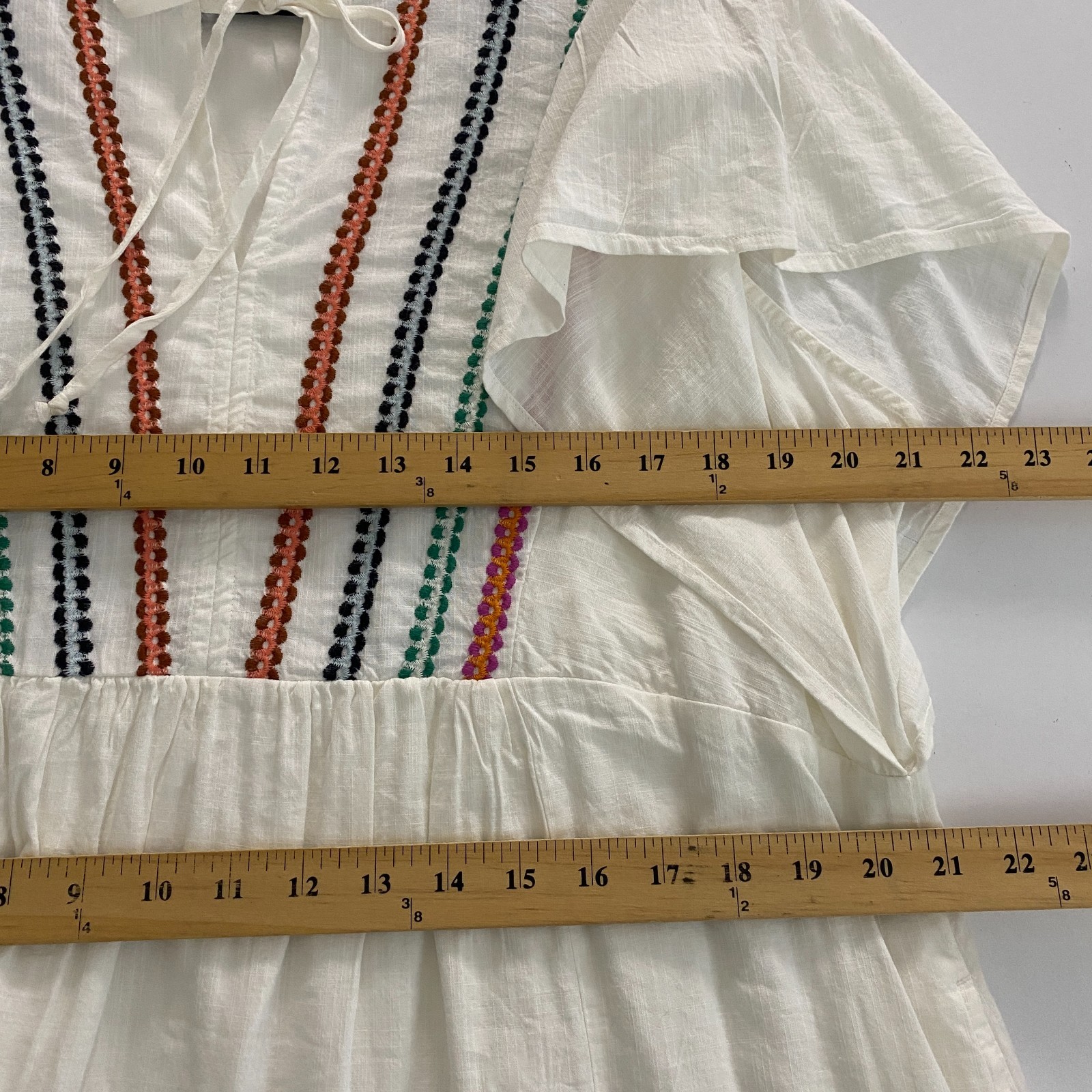Knox Rose Kimono Short Sleeve Embroidered A-Line Dress Size XXL Ivory