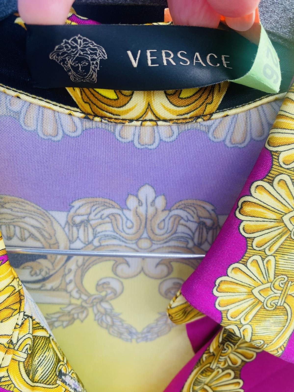 Gianni Versace Long Multi Color Button down long sleeve Dress made in Italy 40