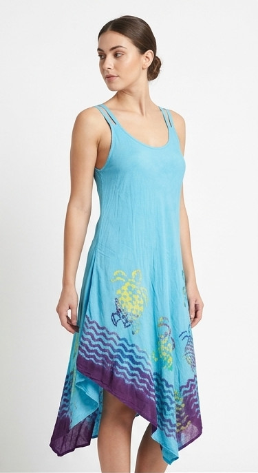 Women & Girls BEACH WEAR BOHO SunDress Middi Blue Colour Sleeveless SD011