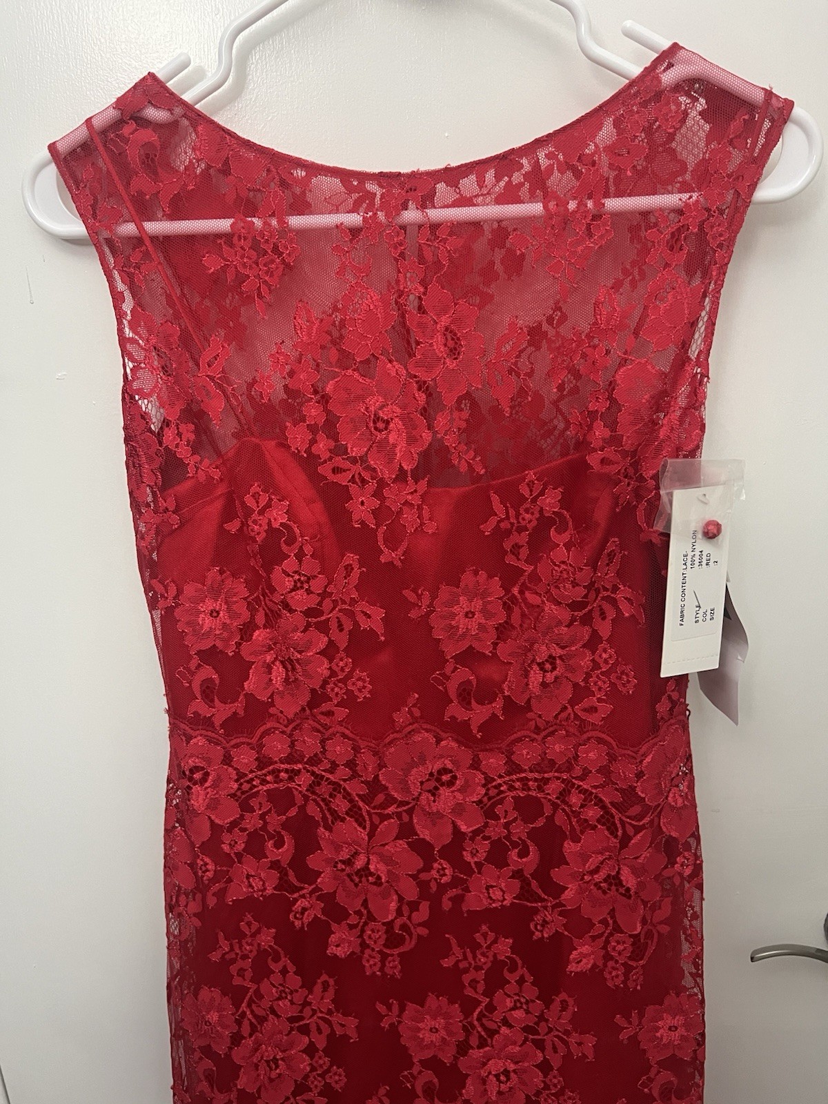 Rickie Freeman Teri Jon Red Floral Lace Dress Saks Fifth Avenue NWT Size 2