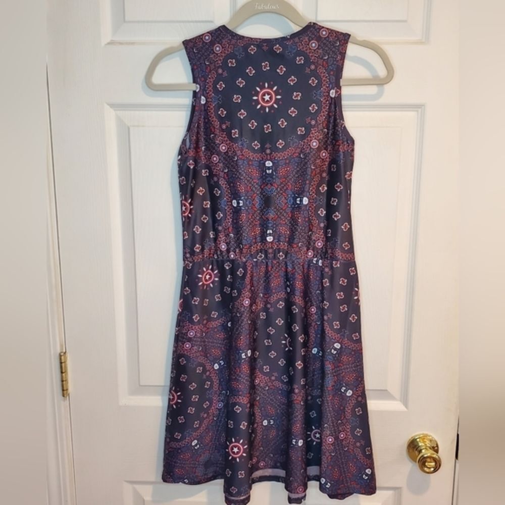 Mighty Fine Marvel Comics Captain America Sleeveless Skater Dress Size Small