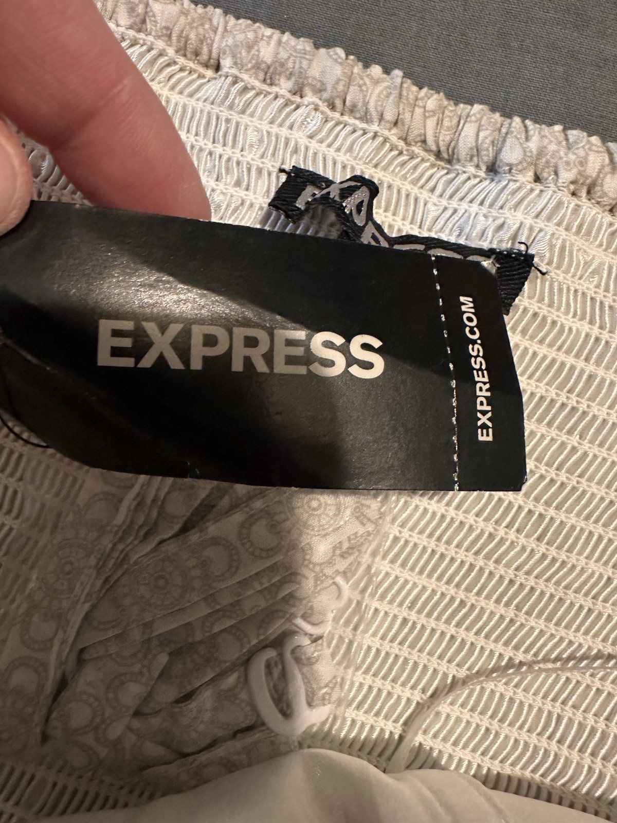 Express NEW Size 12 Strapless/Straps Sweetheart Neckline Mini Dress White Taupe