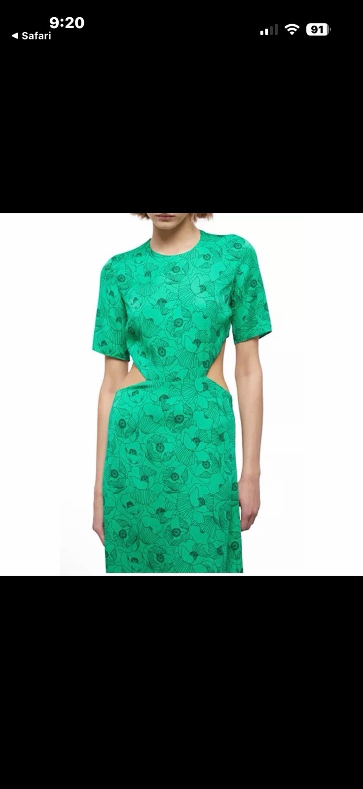 The Kooples Graphic Poppies Cutout Midi Dress NWT Sz1 small Floral Wedding