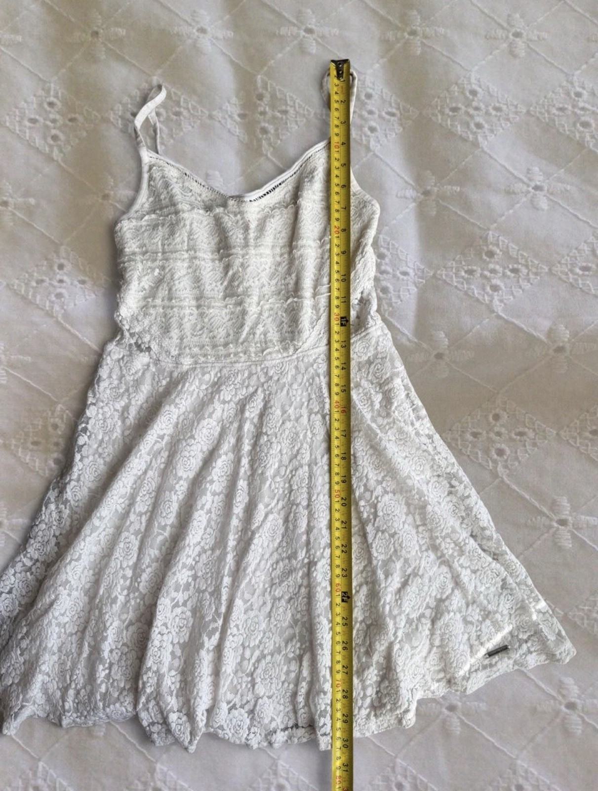 Abercrombie & Fitch Womens M White Floral Lace Mini Lined Slip Dress Straps NWOT