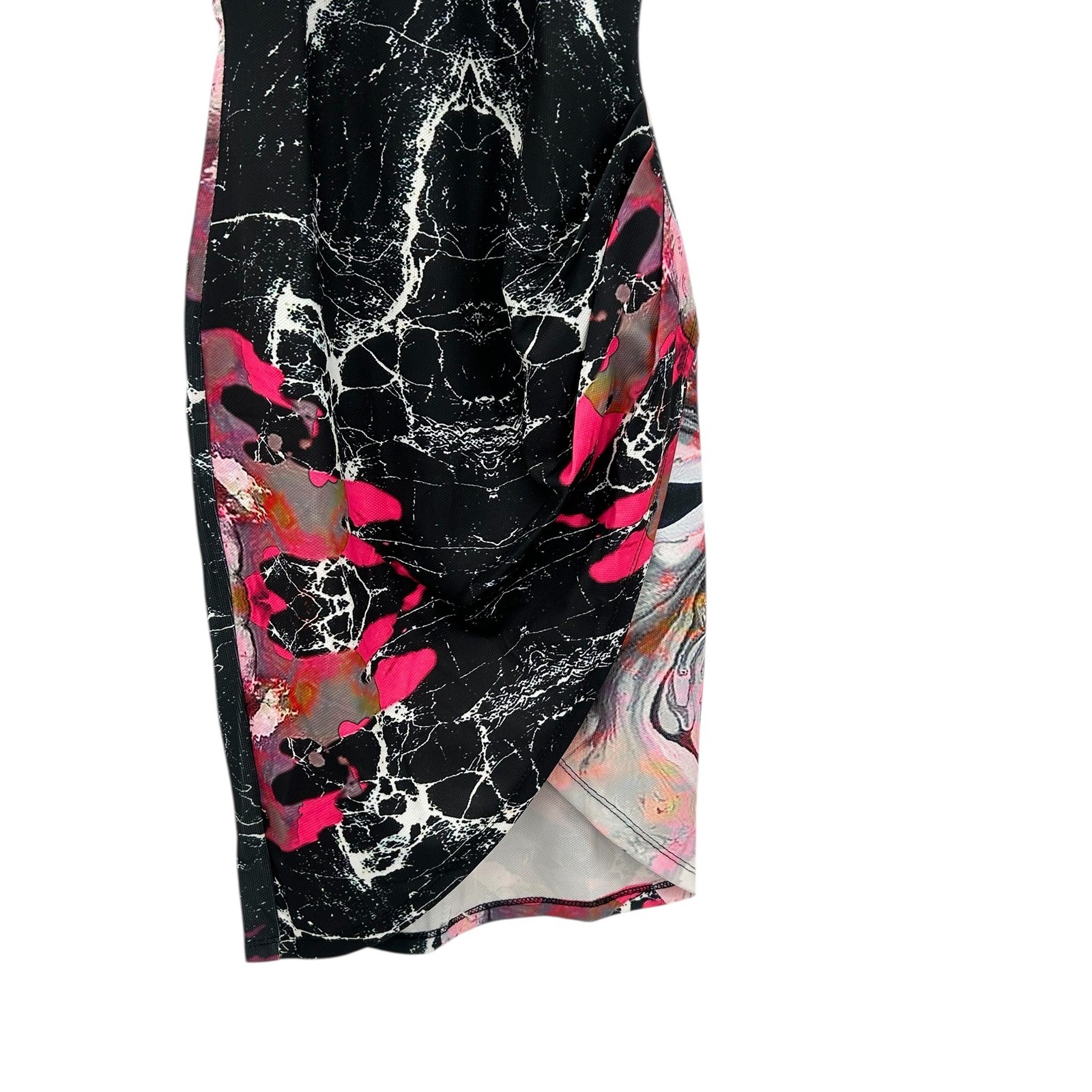 Shareen Collections Australia Abstract Marble Halter Dress Multicolor Size 6