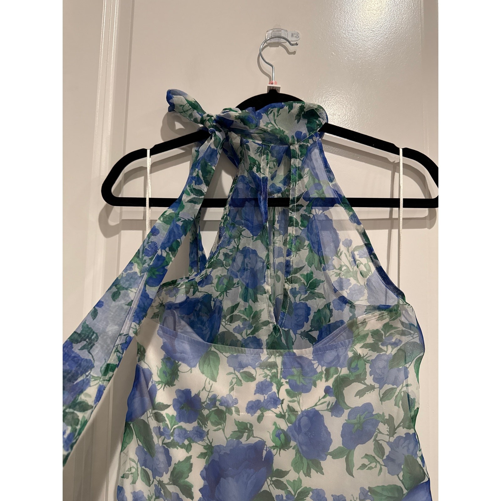 MSRP: $248 ✨ BHLDN Kendall High-Neck Scarf Floral Organza Maxi Dress | Size S/M✨