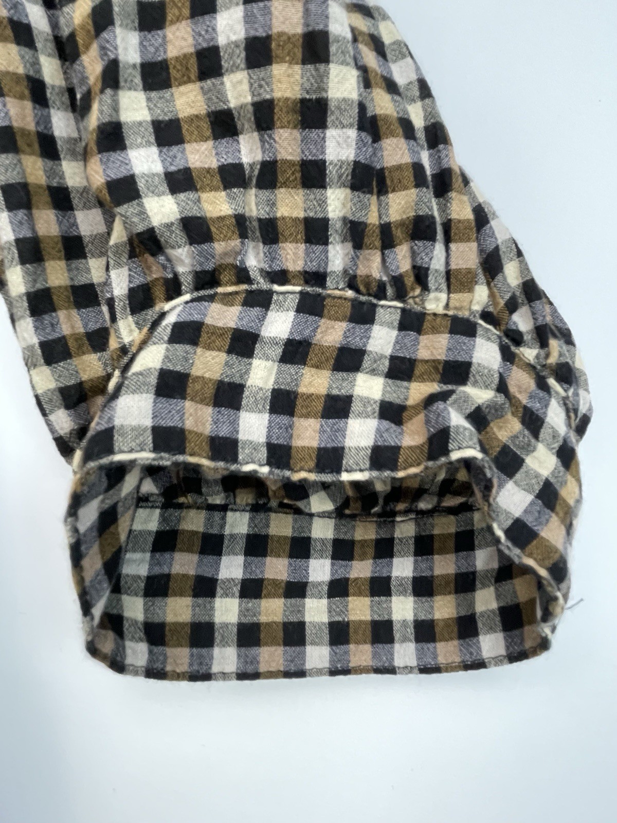 Samsoe Samsoe Opal Plaid Midi Dress Womens S Brown Gingham Cotton Collared