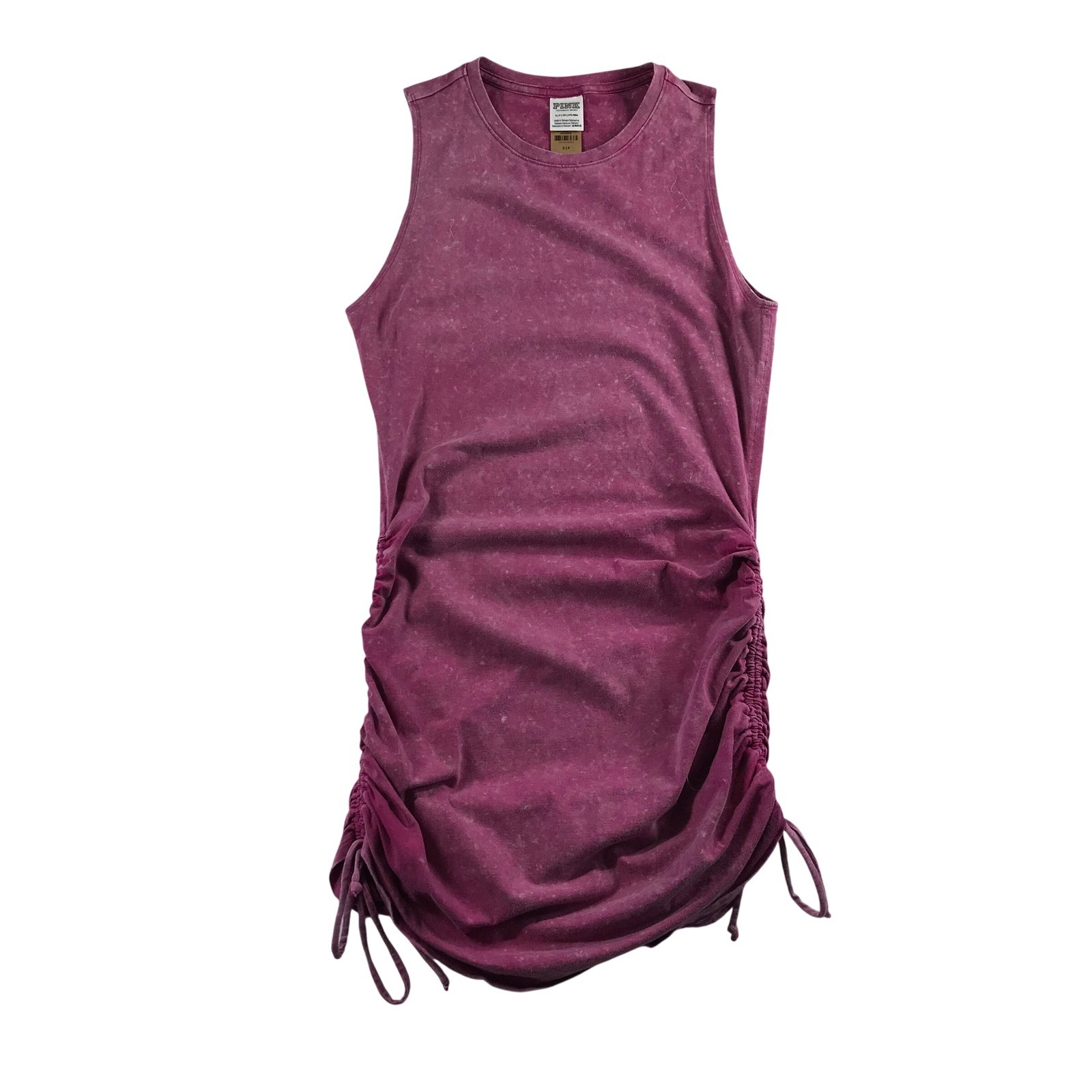 PINK Victoria’s Secret Acid Wash Ruched Side Tie Mini Dress Pink Small NEW