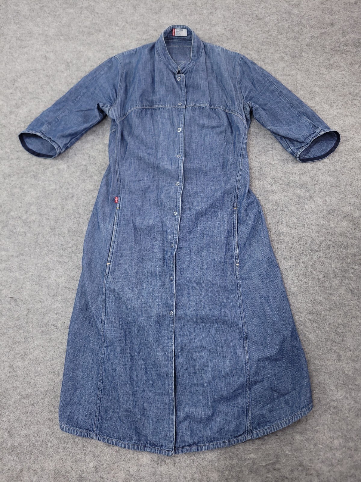 Levis Engineered Denim Dress Size 8 10 Twisted Y2K Vintage Press Stud
