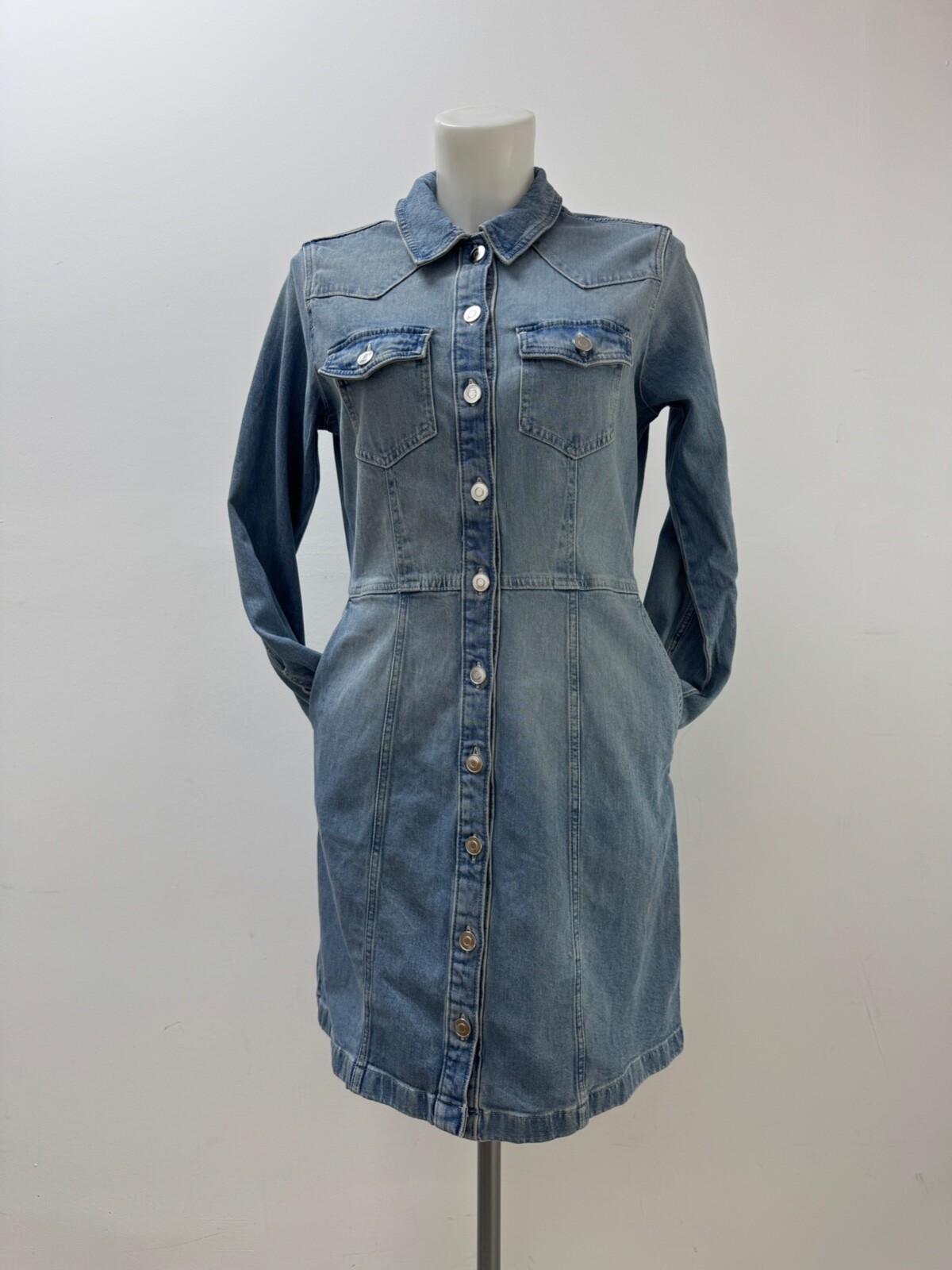Ladies New Gap Denim Dress With Pockets In 3 colours Size XS S M L XL