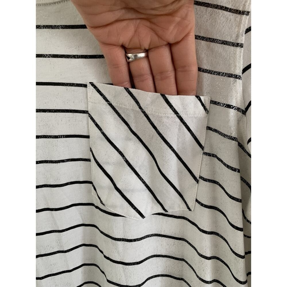 ATM Anthony Thomas Melillo Striped Long Sleeve Pocket T-Shirt Dress M/M