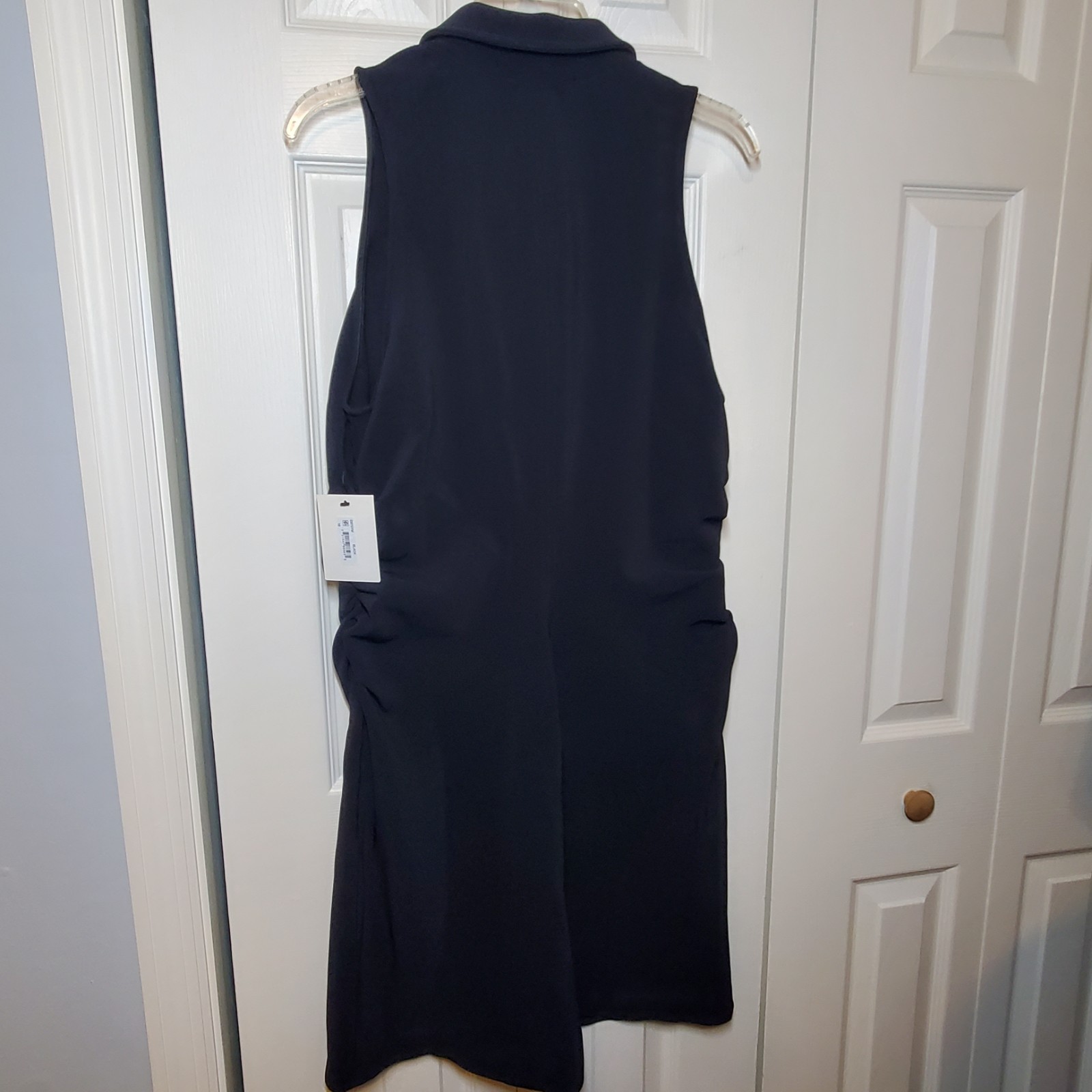 Donna Morgan Womens Ottoman Crepe Bodycon Mini Front Zipper Ruched Side Black 16
