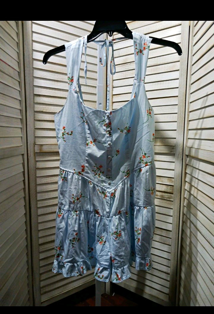 Wild Fable Womens Dress Size M Blue Floral Sleeveless Adjustable Straps