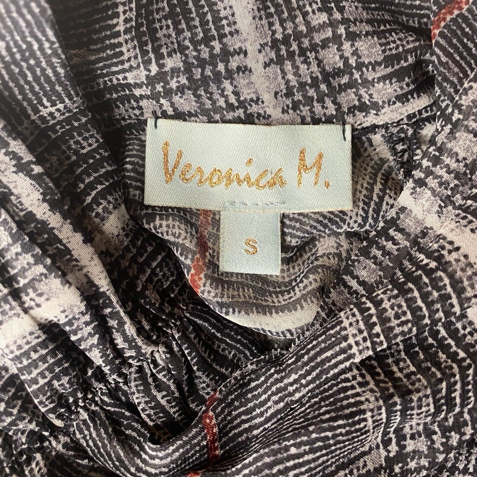 Veronica M Sheer Mini Dress Womens S Plaid High Neck Smocked Waist Fairy Sleeves