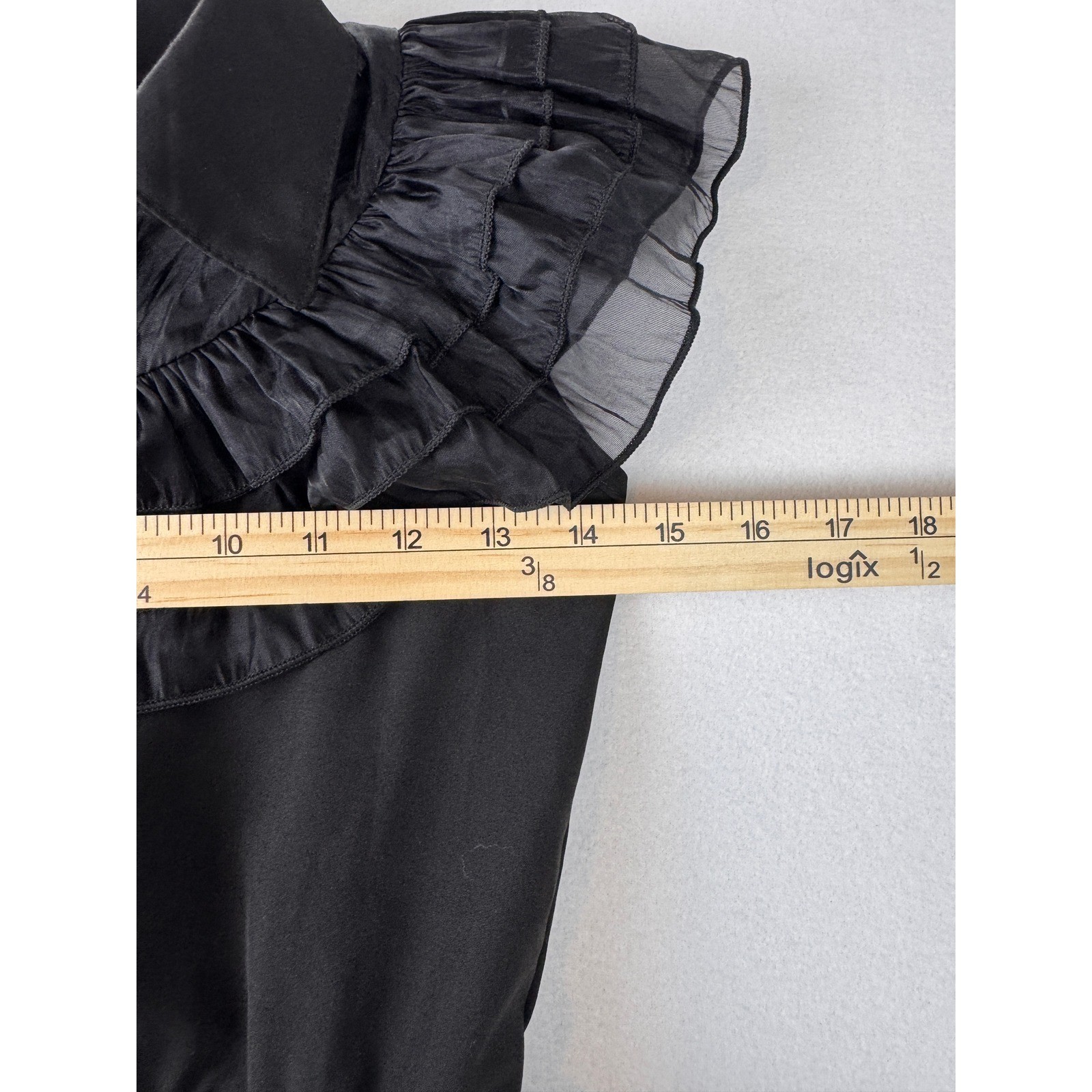 Black Fairy Goth Whimsical Ruffle Tiered Mesh Midi Dress Cottagecore S Est
