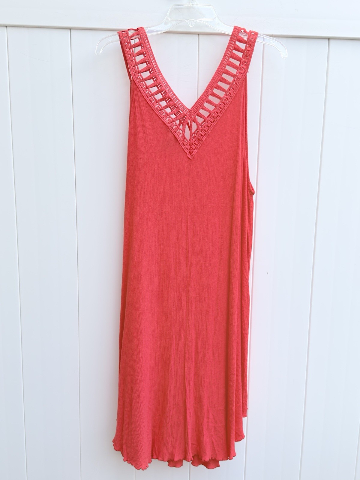 Cute Options Dress Dark Coral X-Large Gauzy Swim Cover Up
