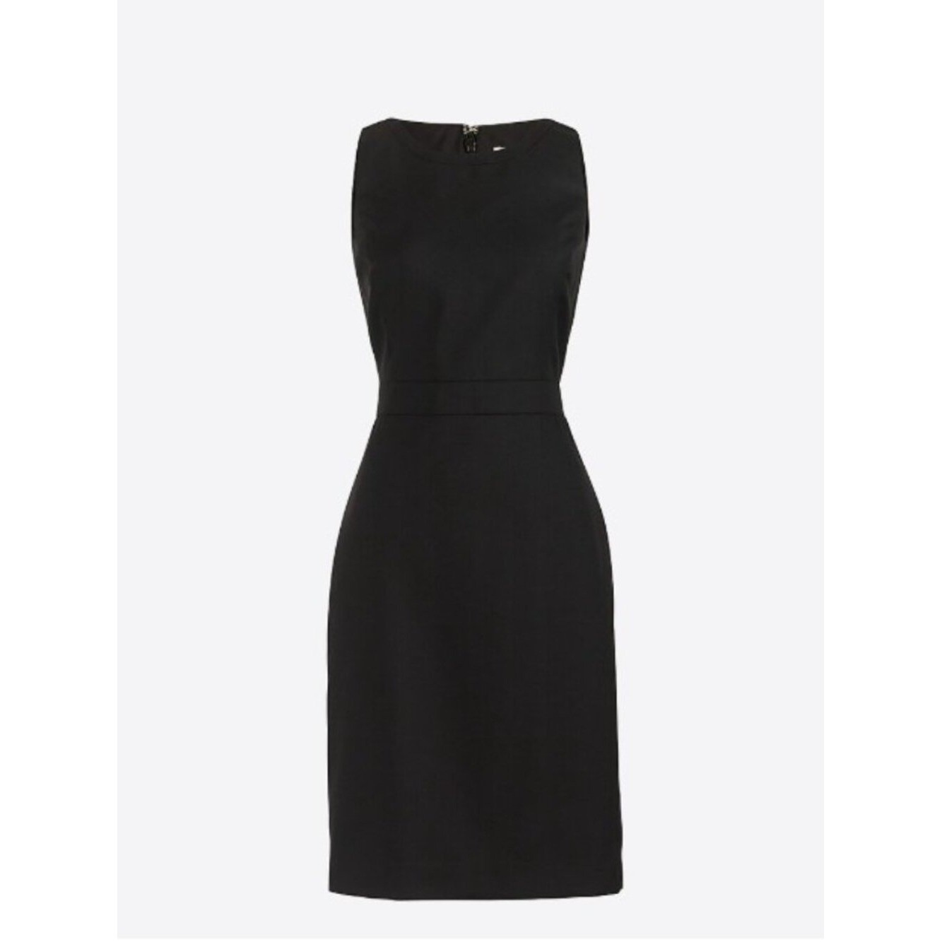 J Crew Factory Dress 00 Black Wool Blend Sleeveless Shift Midi Business Casual