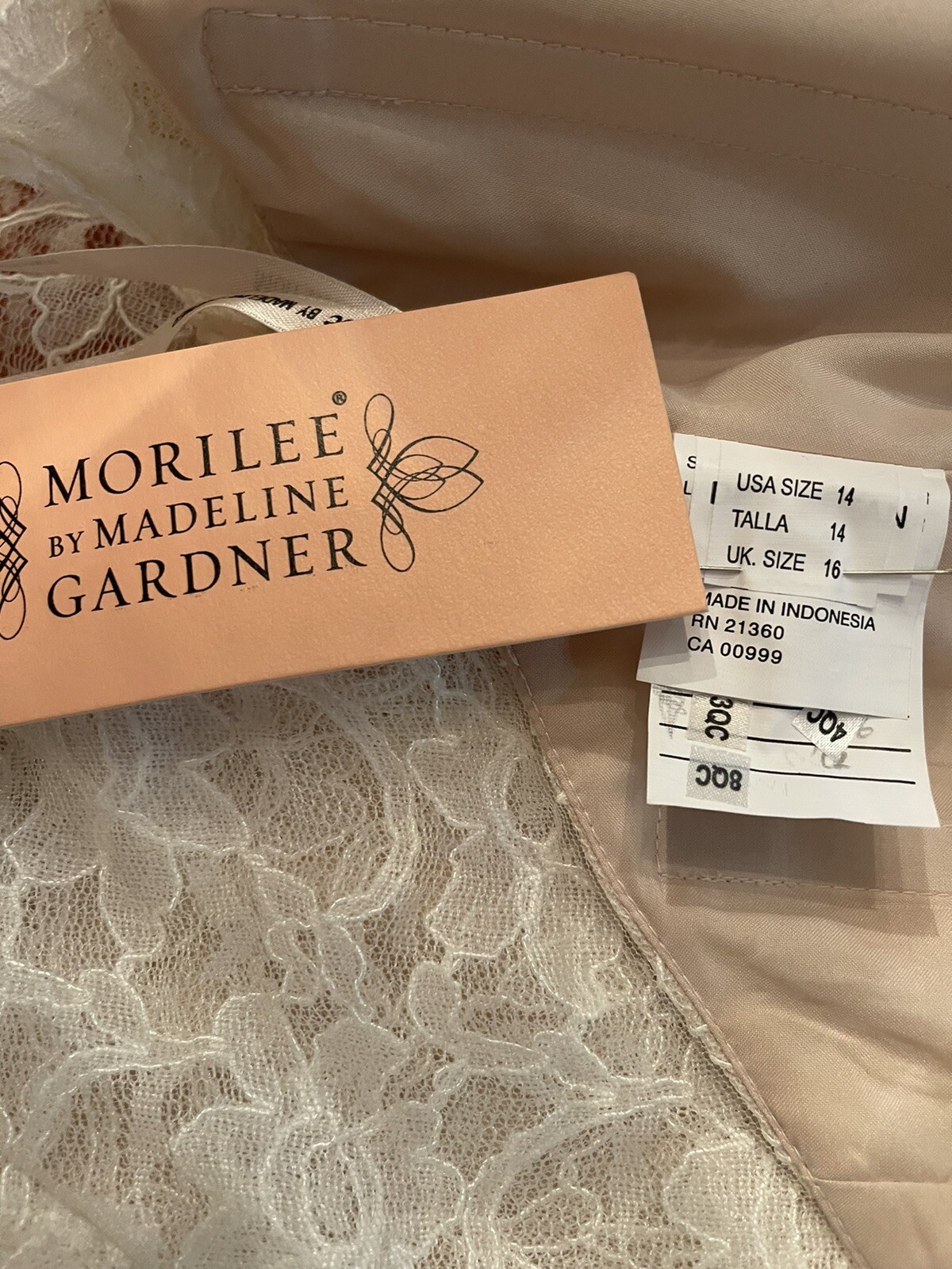 Morilee By Madeline Wedding Dress Size 14 White Open Back Sleeveless Maxi