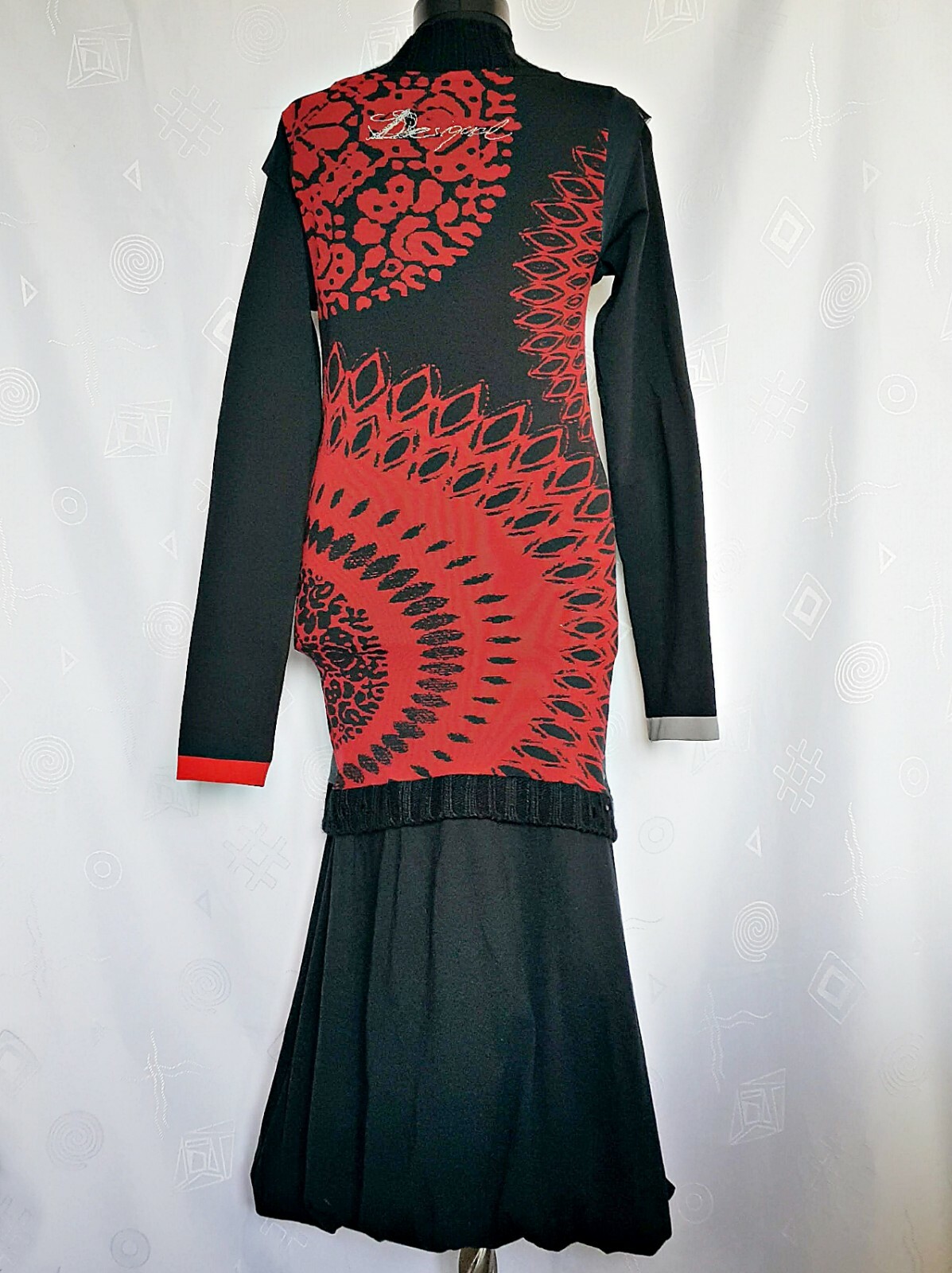 AUTHENTIC DESIGUAL POP ART EMBROIDERY LOGO WOMENS DRESS SIZE US 12 EU 40 L