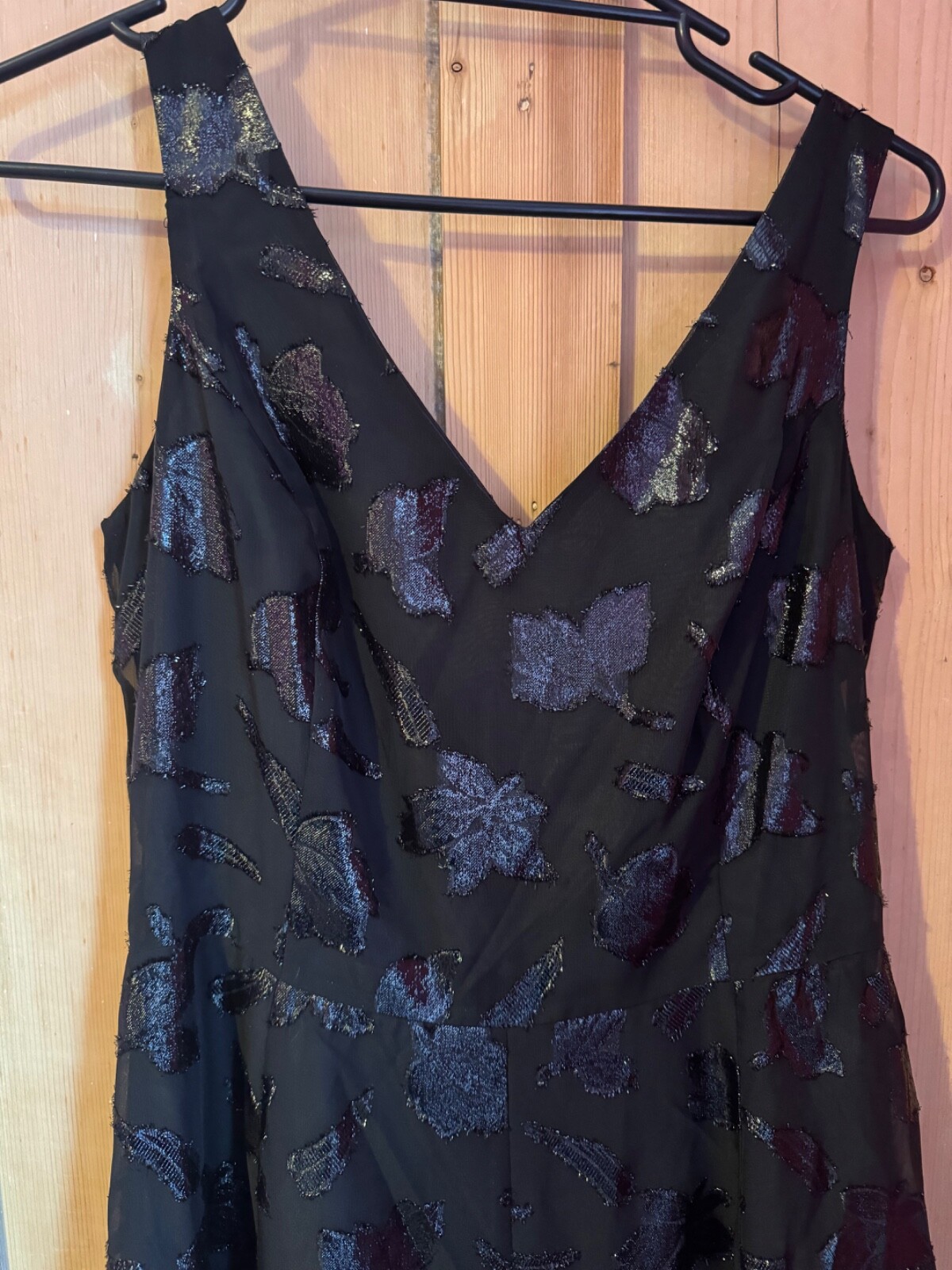 JD Williams black embellished leaf print fit n flare dress size 10 NWT prom glam