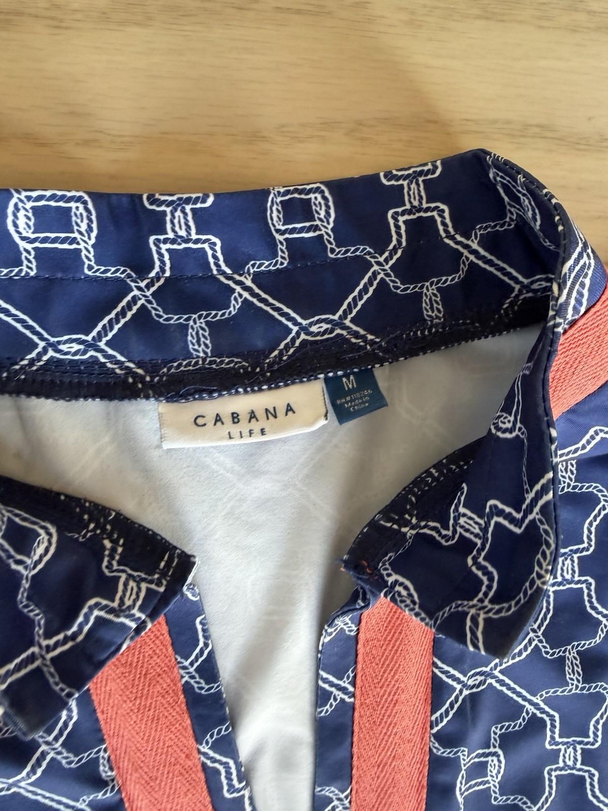 Cabana Life Blue Maxi Dress Size Medium Geometric Beach Resort UPF 50+ Summer