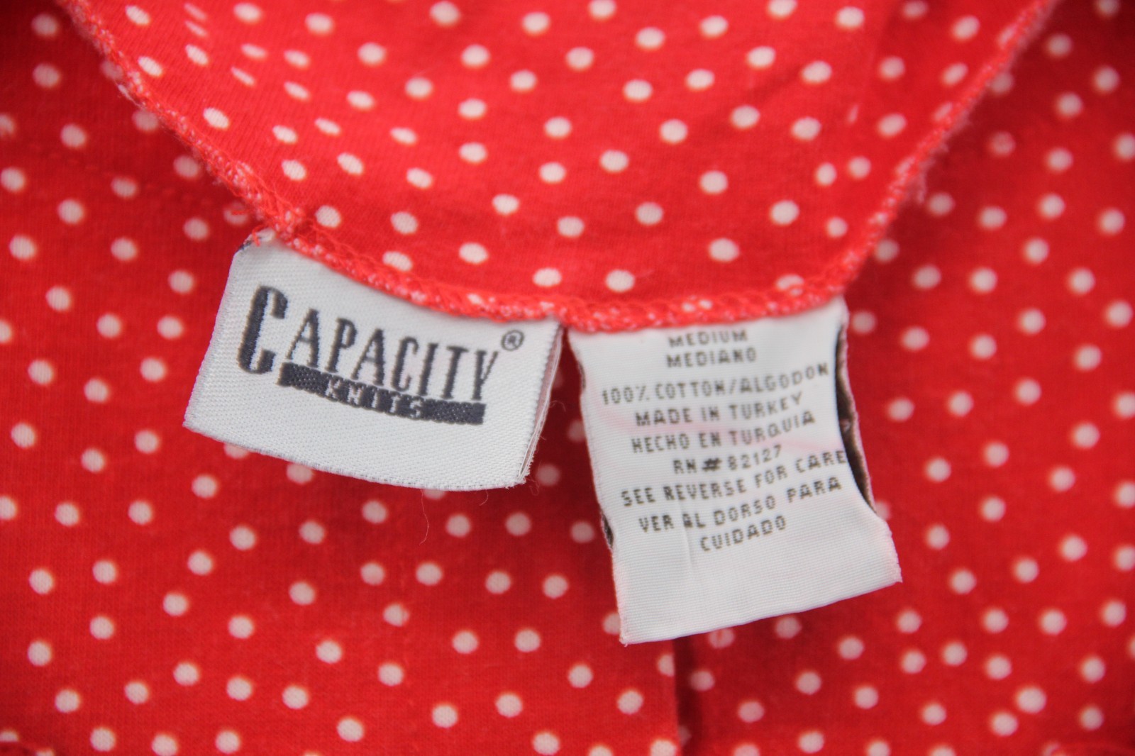 Vintage 1990s Capacity Knits Midi Red Ditsy Cotton Cottagecore Prairie Farm M