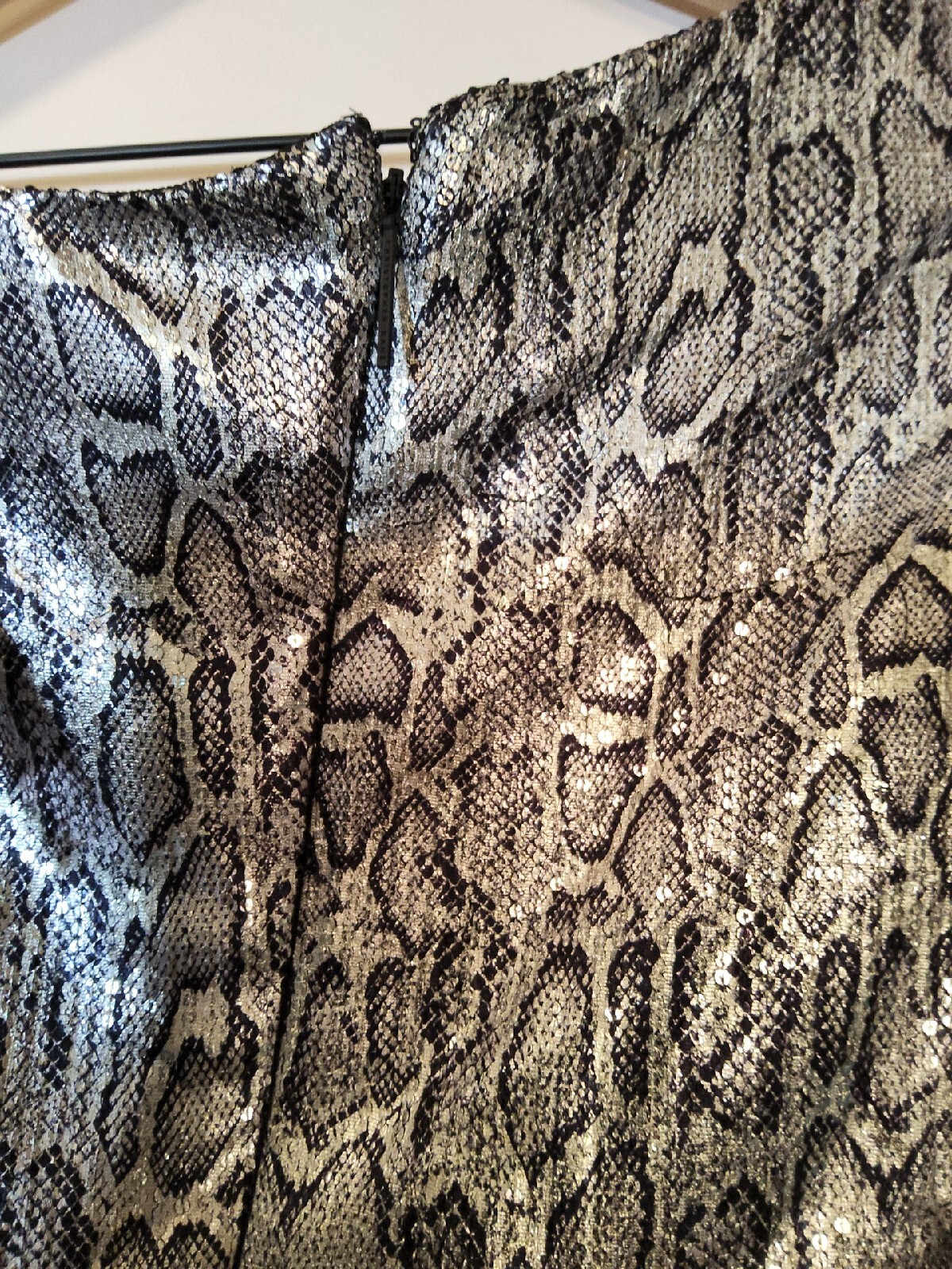 CHRISTOPHER KANE Asymmetric snake-print sequinned dress SIZE 40 US 8 $1395