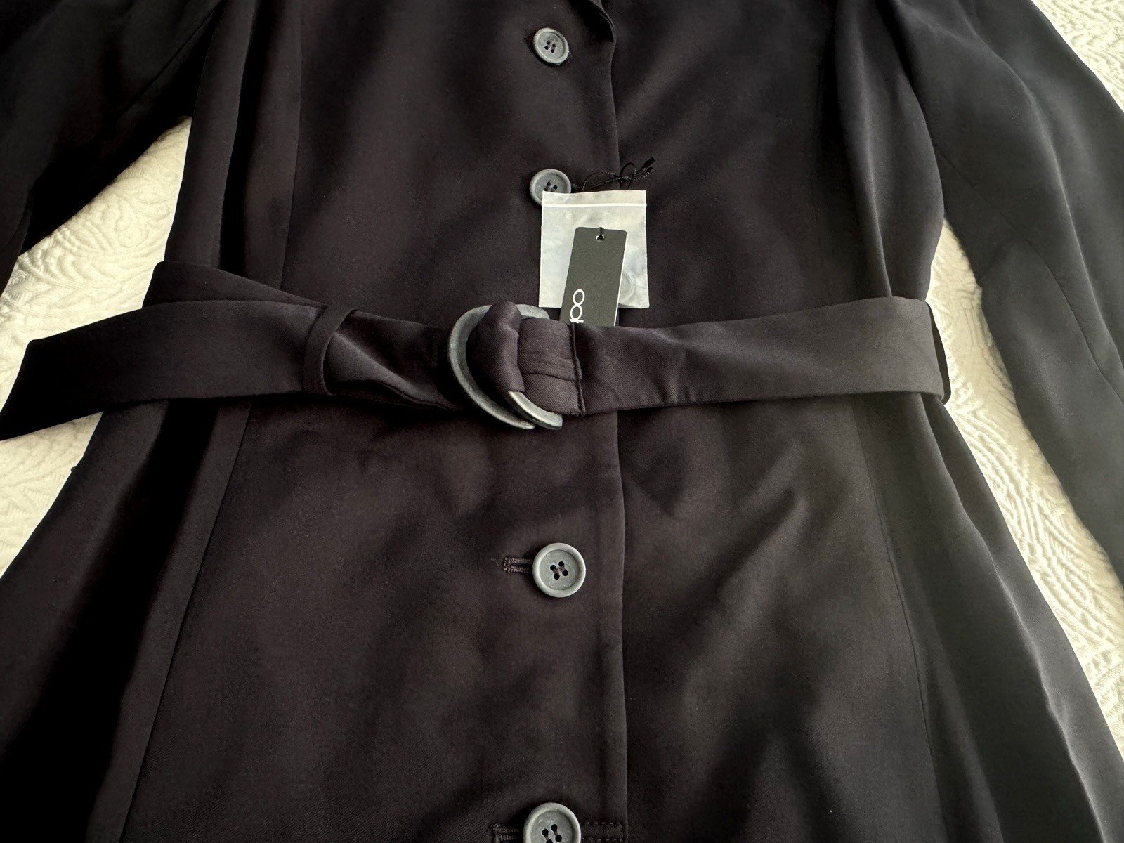 Oobe Polyester Shirt Dress Black Long Sleeve Button Front Buckle Waist M – NWT
