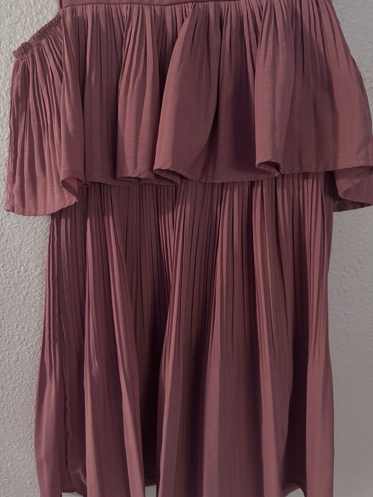 Saks Fifth Avenue Pink Pleated Layered Sleeveless Cocktail Dress L/G