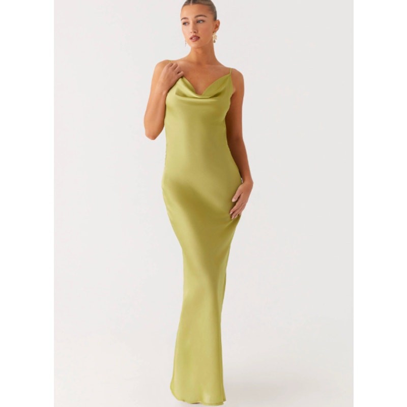 Peppermayo Jade Escape Ruffle Lime Green Maxi Dress NWT Size 8