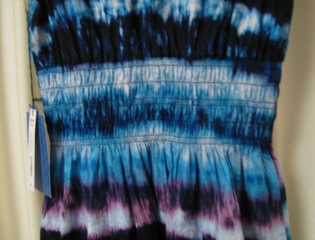 Simply Vera Vera Wang Sleeveless V Neck Tie Dye Crinkle Dress Women’s Sz PM