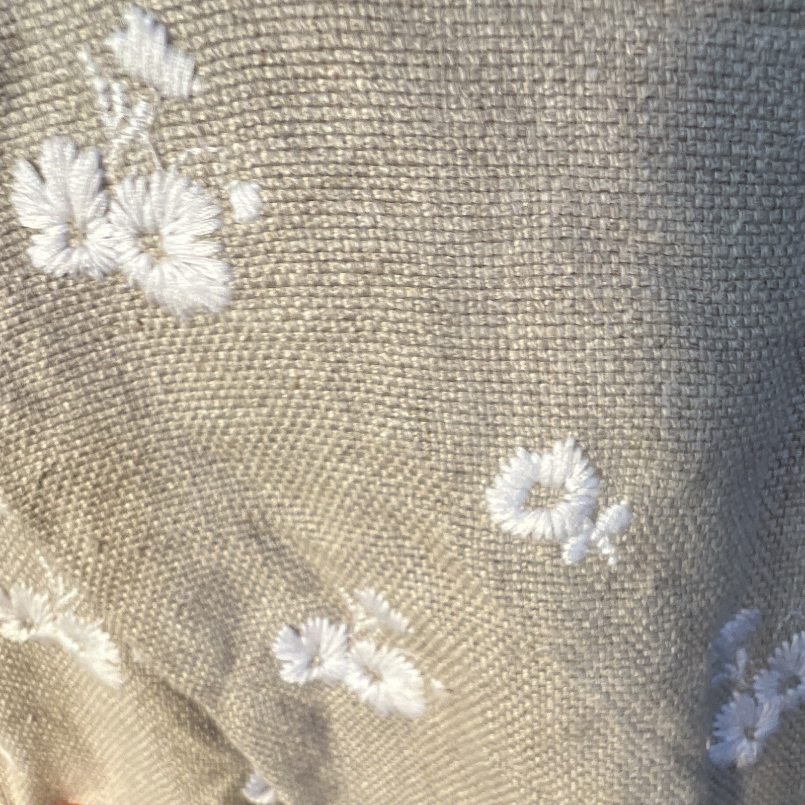 Michael Michael Kors Beige Linen Embroidered Floral Sheath Dress Sleeveless 0