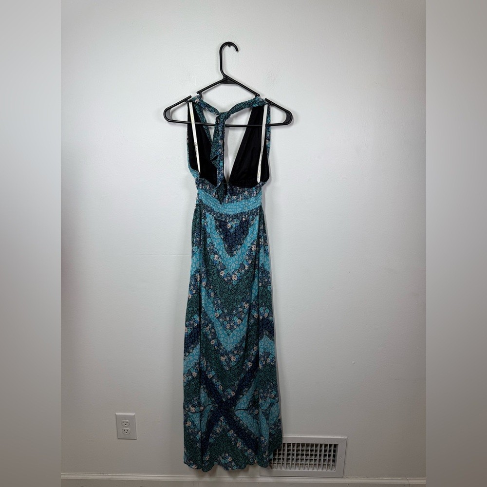 Shoshanna Blue Reef Multi Halter Maxi Dress