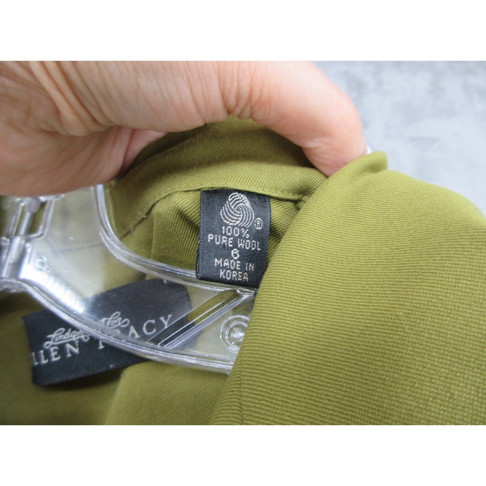 Vintage Linda Allard for Ellen Tracy Dress Womens 6 Wool Button Front Tie Waist