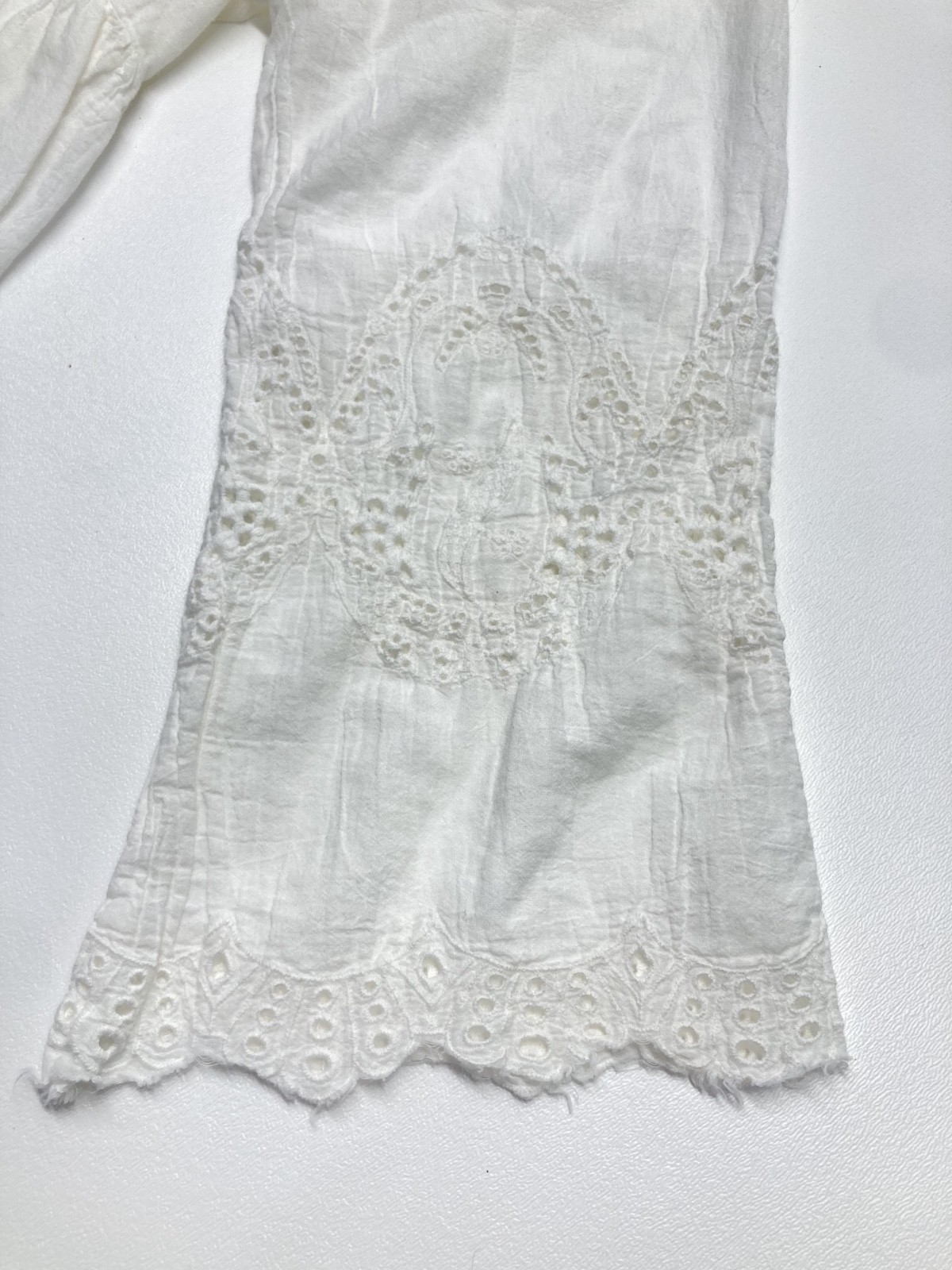 Cute Options 100% Cotton White Tunic Embellished Lined Dress Women’s Size M