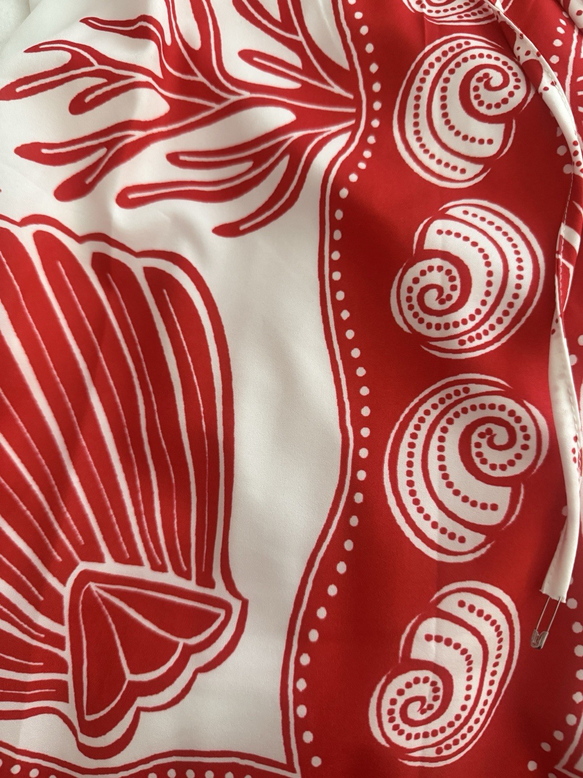 NWOT Like My Choice Red & White Tropical Shell/coral Print Maxi Beach Dress Sz L