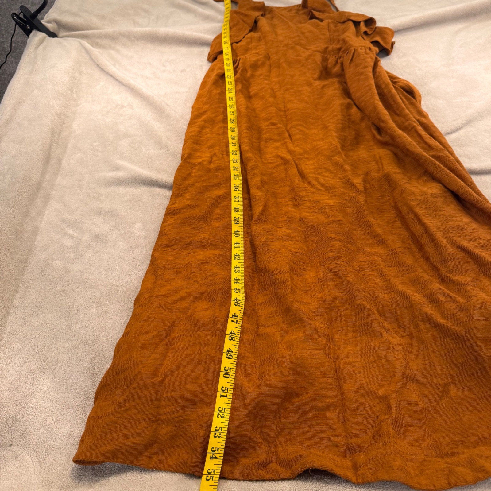 Anthropology The Odells Rust Ruffle Maxi Dress Boho Coastal Summer Resort Sz XL