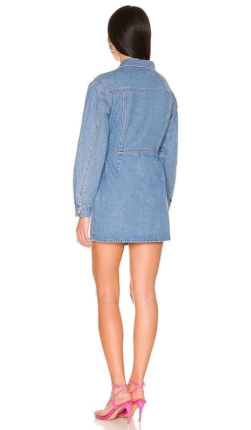 Superdown Mika Button Front Denim Dress in Mid Wash Blue Size S REVOLVE