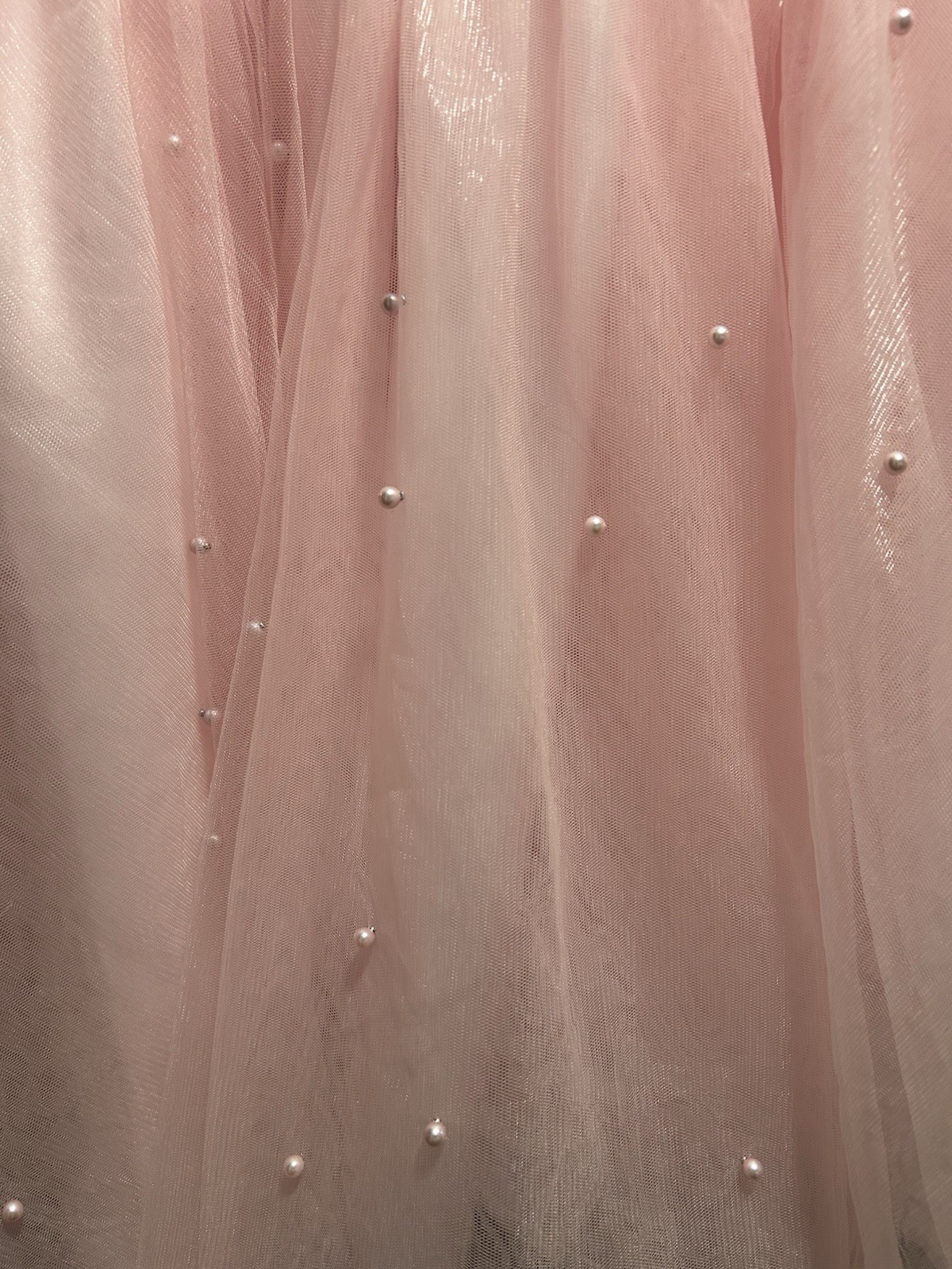 RYANTH Pink Pearl Accented Sleeveless Tulle Short A-Line Dress Size 9