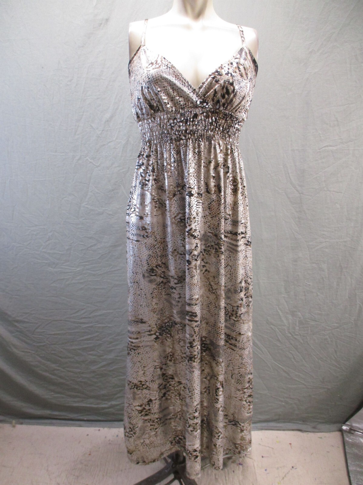 Dots Size S Womens Animal Print Surplice High Waist Maxi Cami Flowy Dress 110