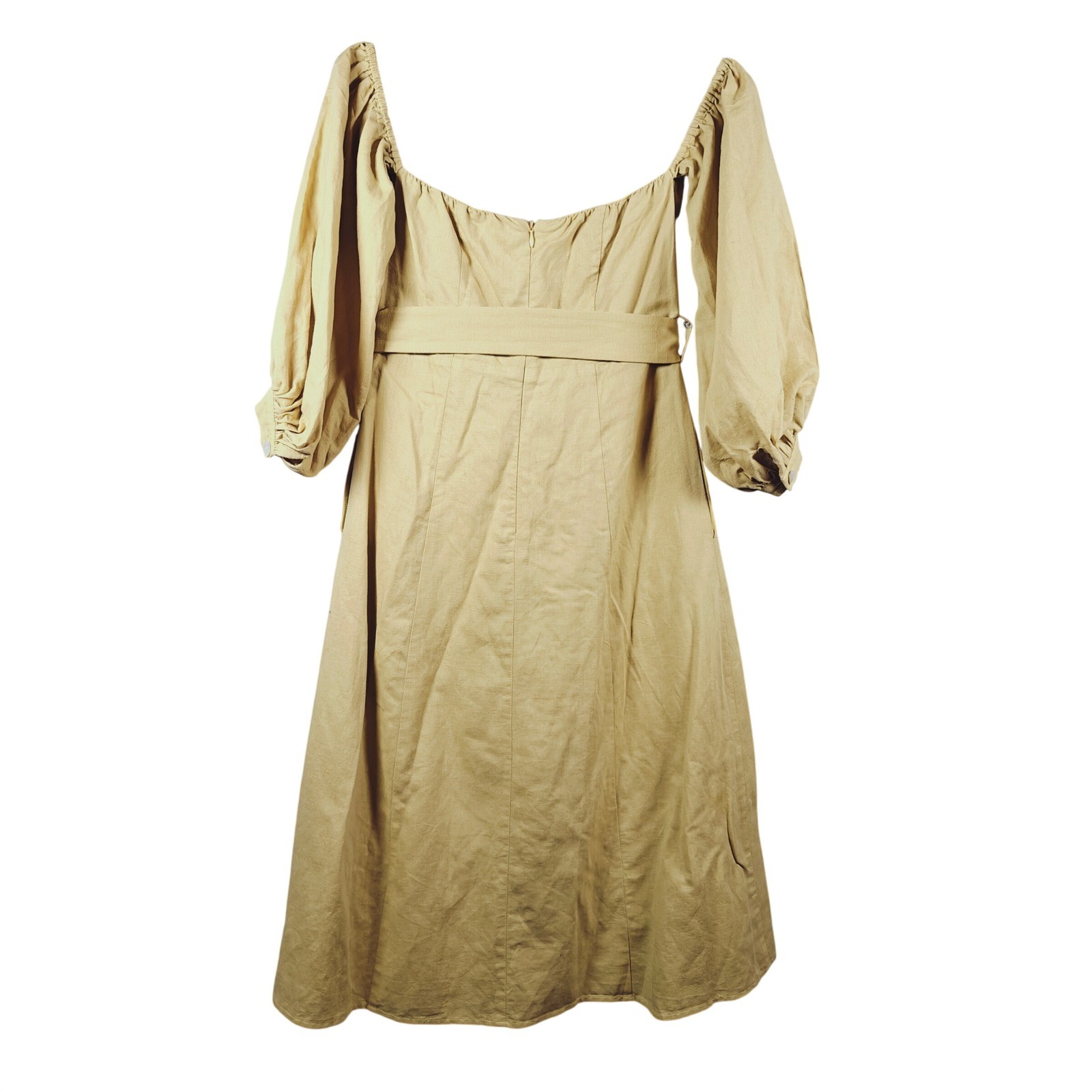 Capulet Monroe Light Yellow Off-the-Shoulder Button-Up Midi Dress