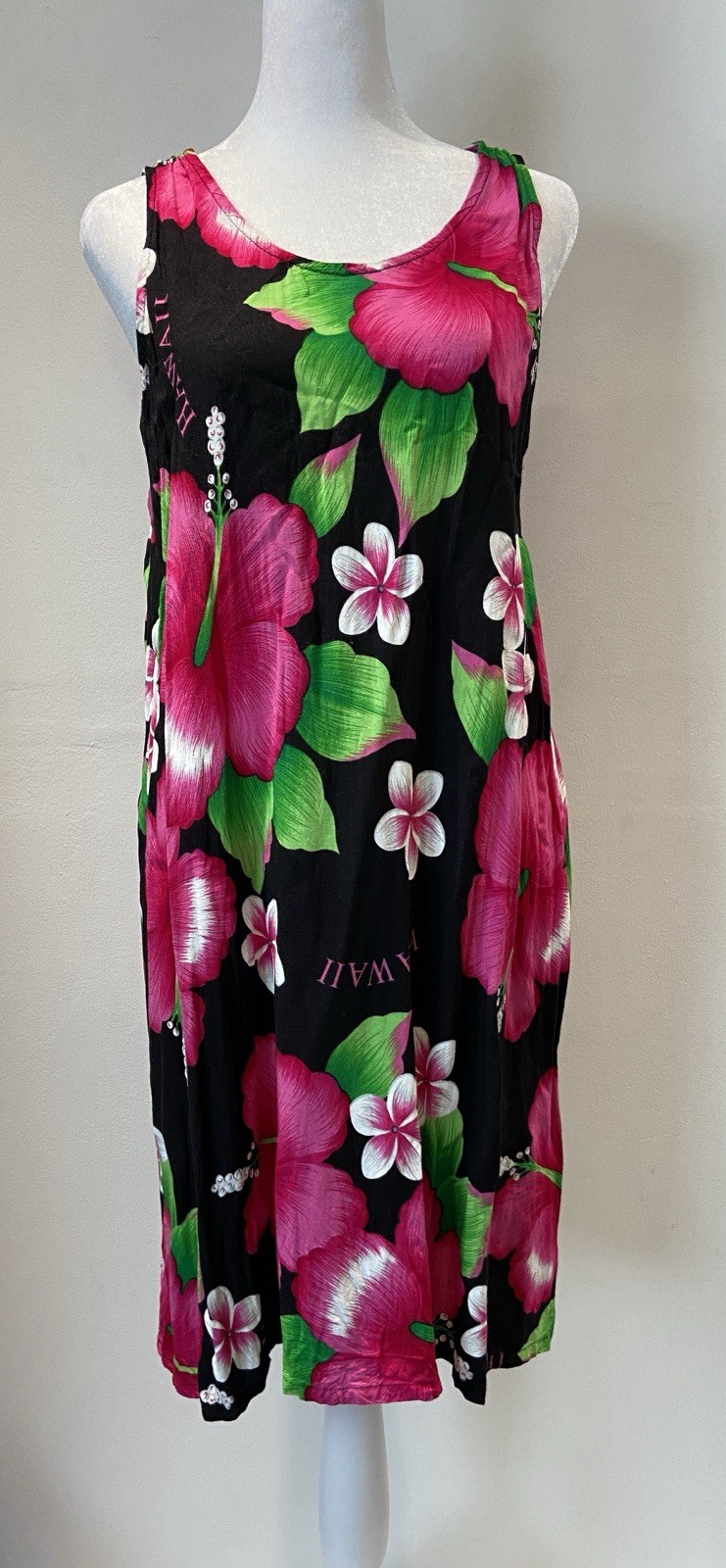 Aloha Fashion Womens Tropical Hawaii Rayon Floral Dress Size M
