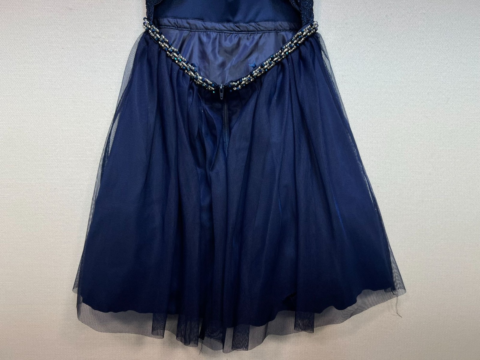 Sequin Hearts Juniors Open Back Padded Prom Formal Dress Sleeveless Sz 3 Navy