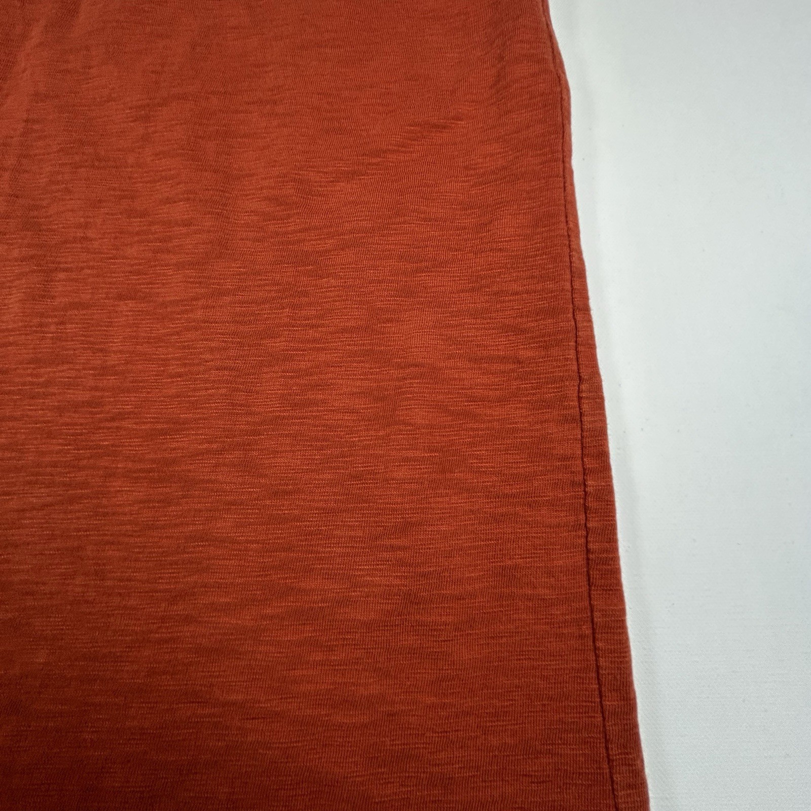 Red-Orange Rust Cotton Flutter Sleeve Side Slit Universal Thread Midi Dress S
