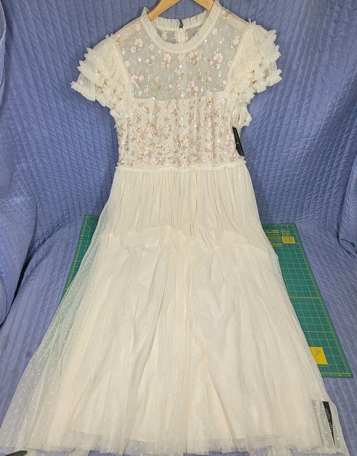 Needle Thread Dahlia Ditsy Bodice Round Neck Floral Embroidered Sequin UK20 US16