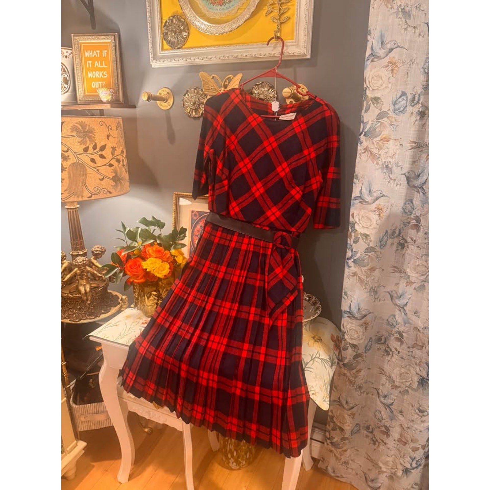 👗❤️ Vintage Spector & Shander New York Red Plaid Dress ❤️👗