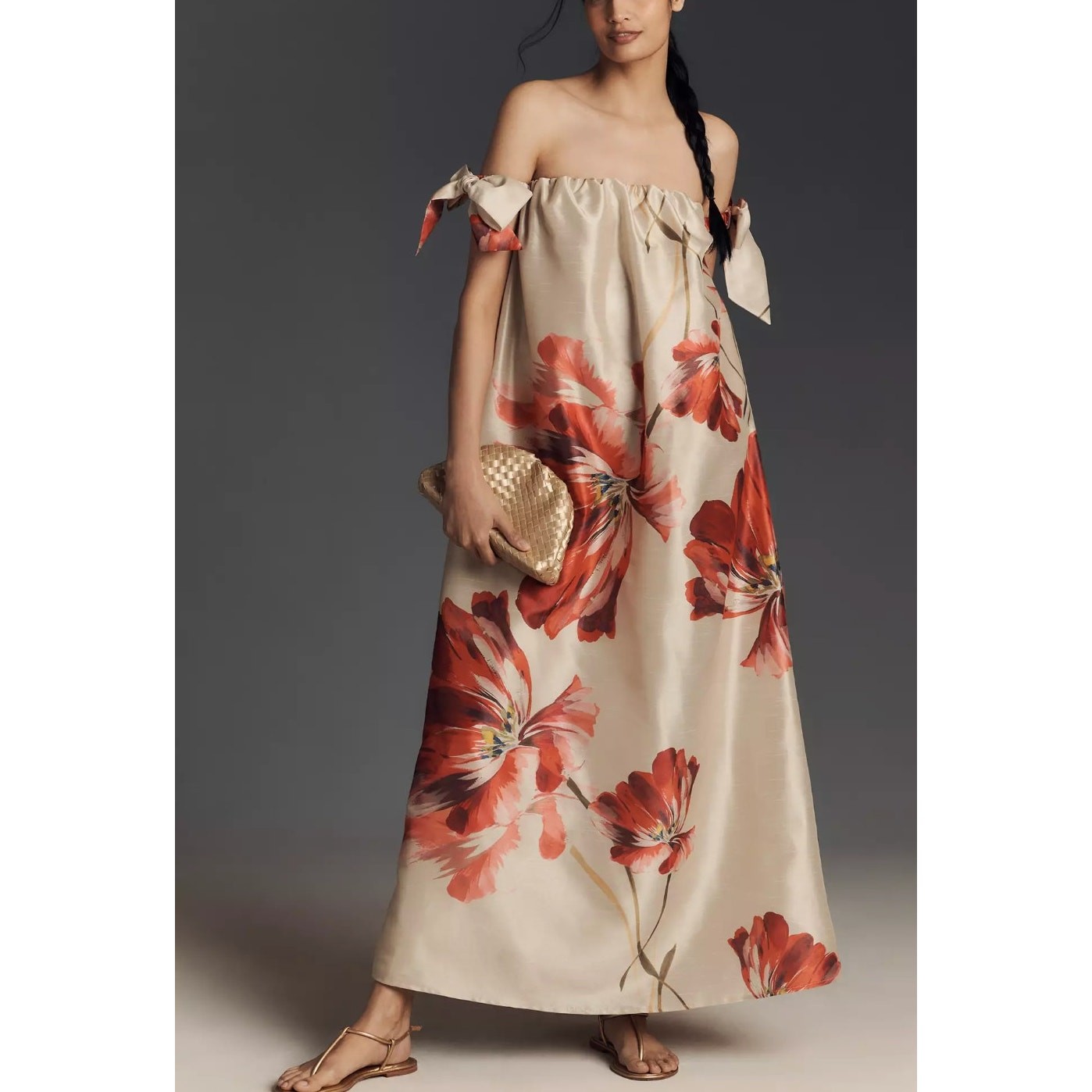 Hutch Iris Off-The-Shoulder Maxi Dress Size XS NWT Removable Straps Romantic